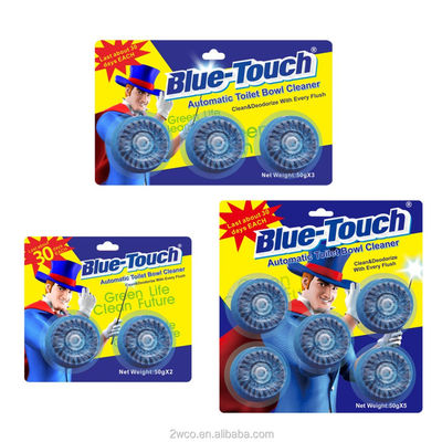 ποιότητας  Blue-touch disposable toilet block deodorant tablet automatic toliet cleaner with 2 3 5 blocks εργοστάσιο